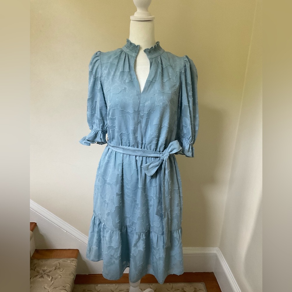 Eliza J Blue Short Sleeve Dress